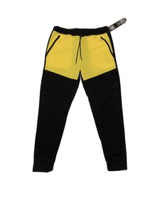 black and yellow joggers mens