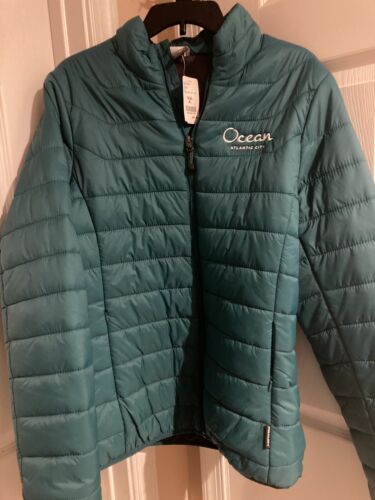 Ocean Atlantic City Casino Resort Ladies' Winter Teal Puffer Jacket Size XL NWT - Picture 1 of 3
