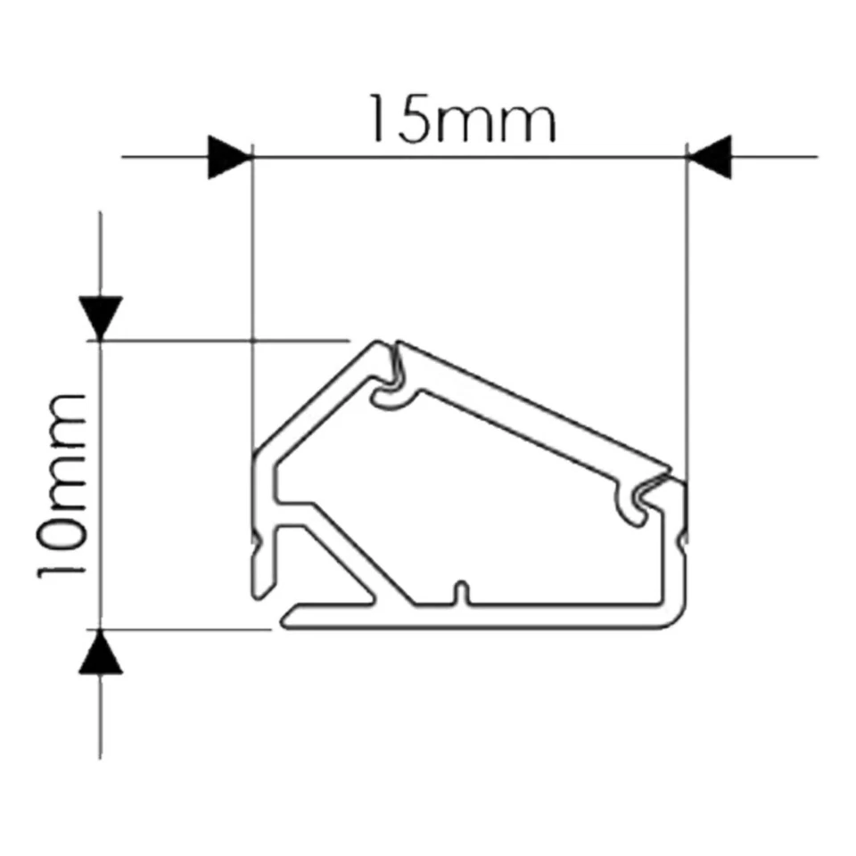 LEDBRITE Wardrobe Aluminium Profile 2M LED Surface Indirect Cupboard Channel - Image 3 of 4