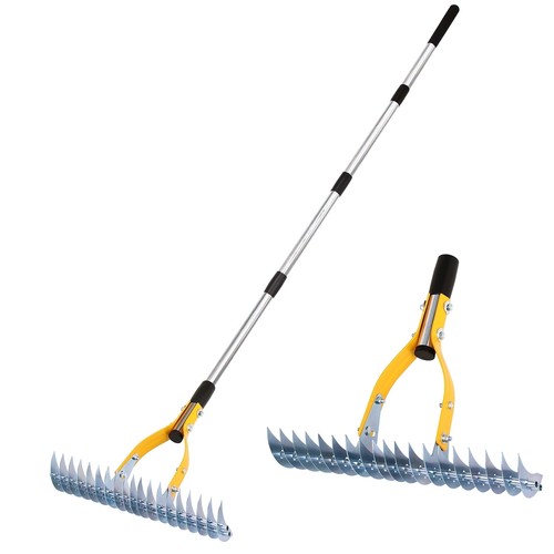 Thatch Rake Durable Efficient Dethatcher Rake with Stainless Steel Adjustable H