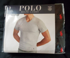 Polo Ralph Lauren 3-Pack SLIM FIT T-Shirt V-NECK Men's Small Black