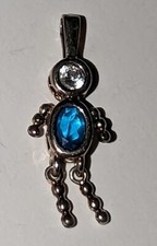 925 Sterling Silver December Baby Boy Birthstone Charm Pendant Cubic Zirconia CZ