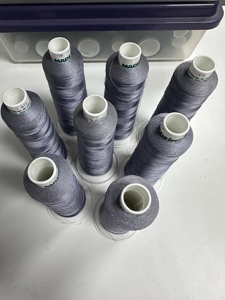 7 Madeira Classic Rayon Embroidery Thread - 40 5500 yd -GREY#1363 - Image 3 of 4