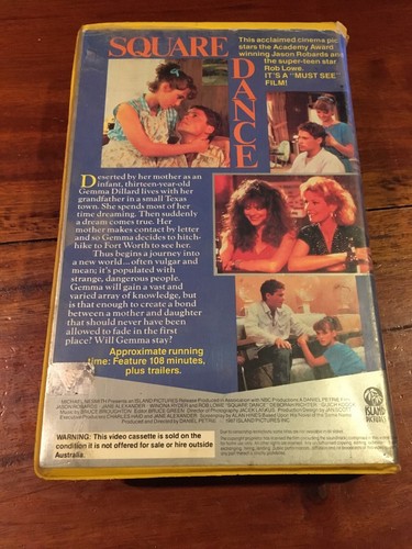 SQUARE DANCE - JASON ROBARDS, ROB LOWE, WINONA RYDER - CLAMSHELL 1987 VHS VIDEO - Picture 3 of 3