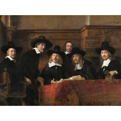 Rembrandt Syndics Of The Drapers' Guild Portrait Wandbild Leinwanddruck 18 x 24 Zoll