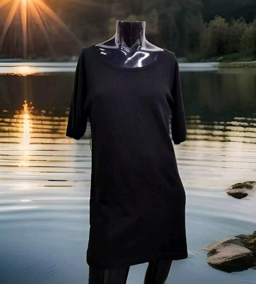 JUICY COUTURE черный кашемир платье коробка рубашка теплый свитер размер M кашемир смесь - Изображение 2 из 4