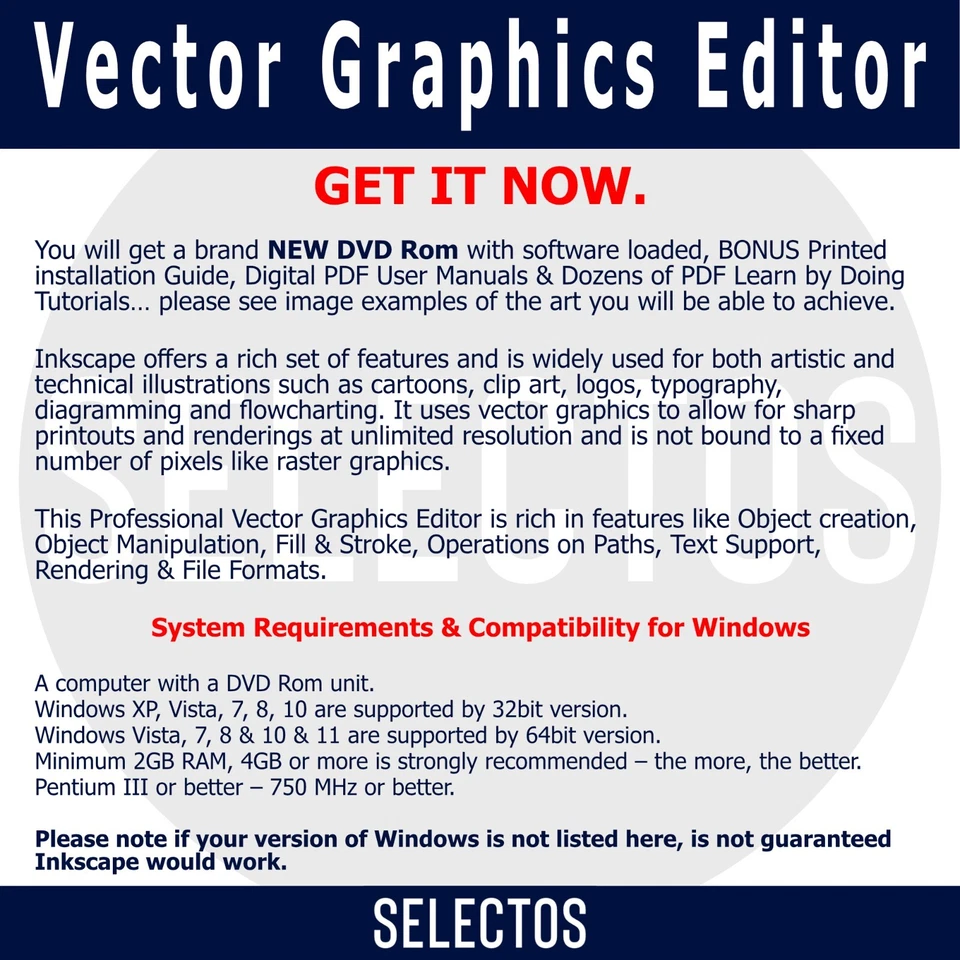 PRO Vector Drawing Graphic Design Illustrator Image Program Editing Software DVD - Image 2 of 4