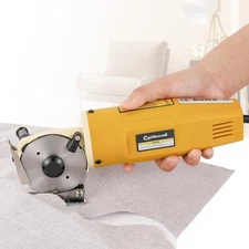 CGOLDENWALL Electric Rotary Fabric Cutter, Multi-layer Medium, Silver, Yellow 
