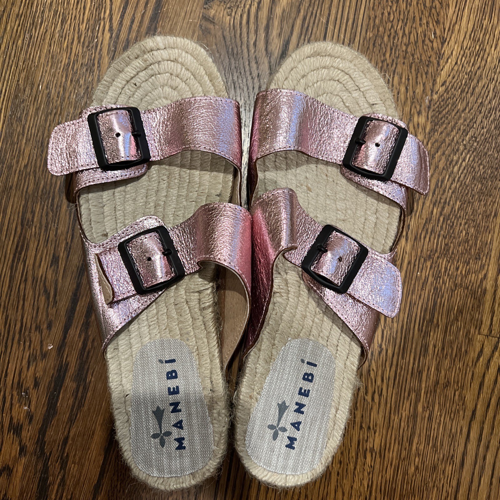 PANTOFOLA D’ORO ciabatta donna MANEBI donna pantofole metalliche rosa sandali