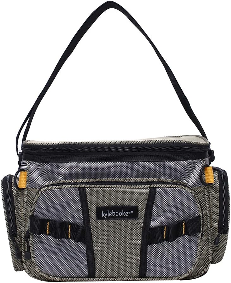 Soft-sided fishing tackle bag for saltwater and freshwater gear storage