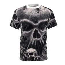 All Over Print Halloween Horror Art T Shirt Adult Scary Creepy Skull Goth Spider