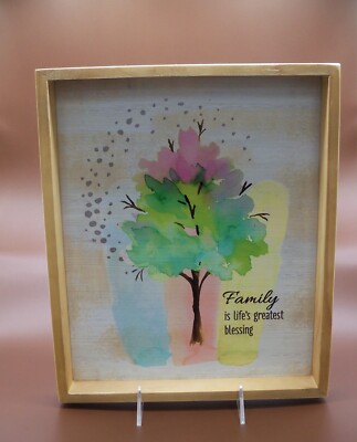 Family is Life's Greatest Blessing Watercolor Wall Art/Decor 10'' x 12'' Ganz