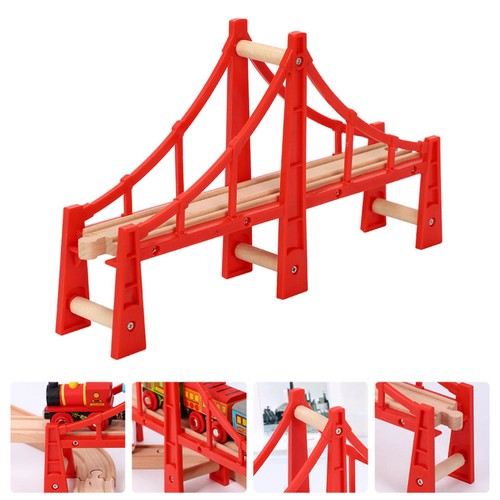 Holzeisenbahn Schienen Eisenbahn Spielzeug Schienen Brücke Modell Spielzeug Set