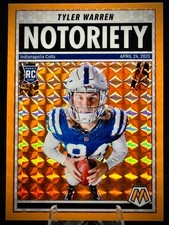 2025 Panini Mosaic - Tyler Warren #25 - Rookie Orange Fluorescent Prizm (RC)
