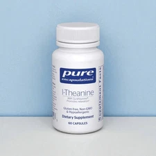 Pure Encapsulations L-Theanine, Stress & Relaxation Support, 60ct, Exp 02/2027