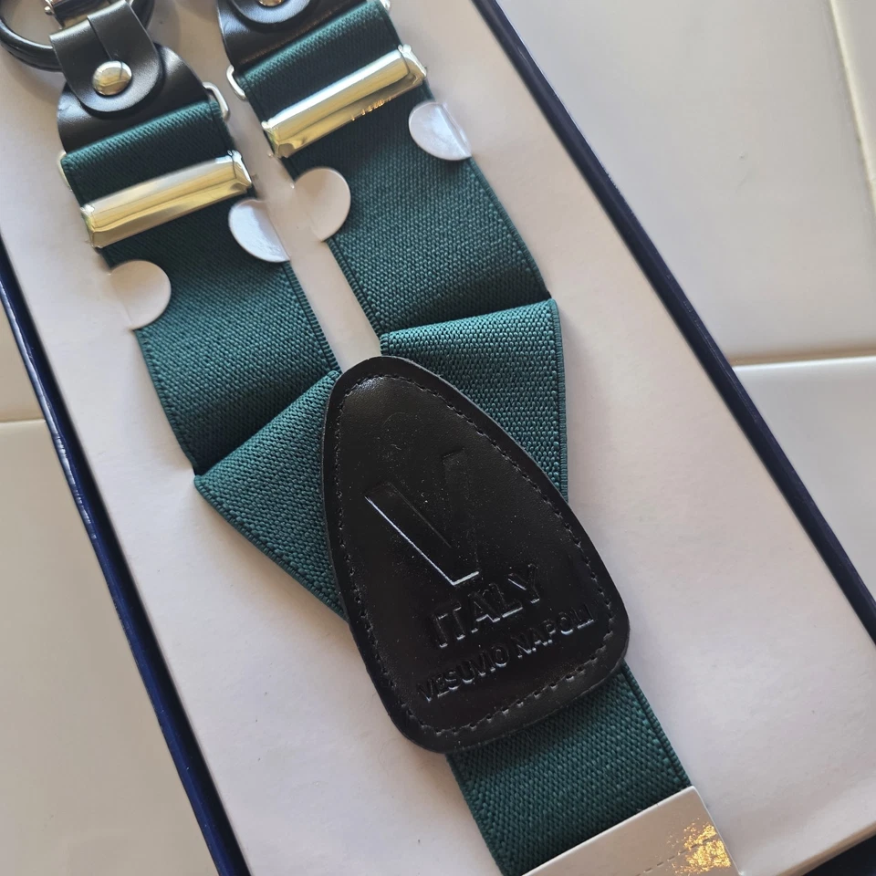 Tirantes verdes Vesuvio Napoli para hombre NUEVO Foto 3 de 4