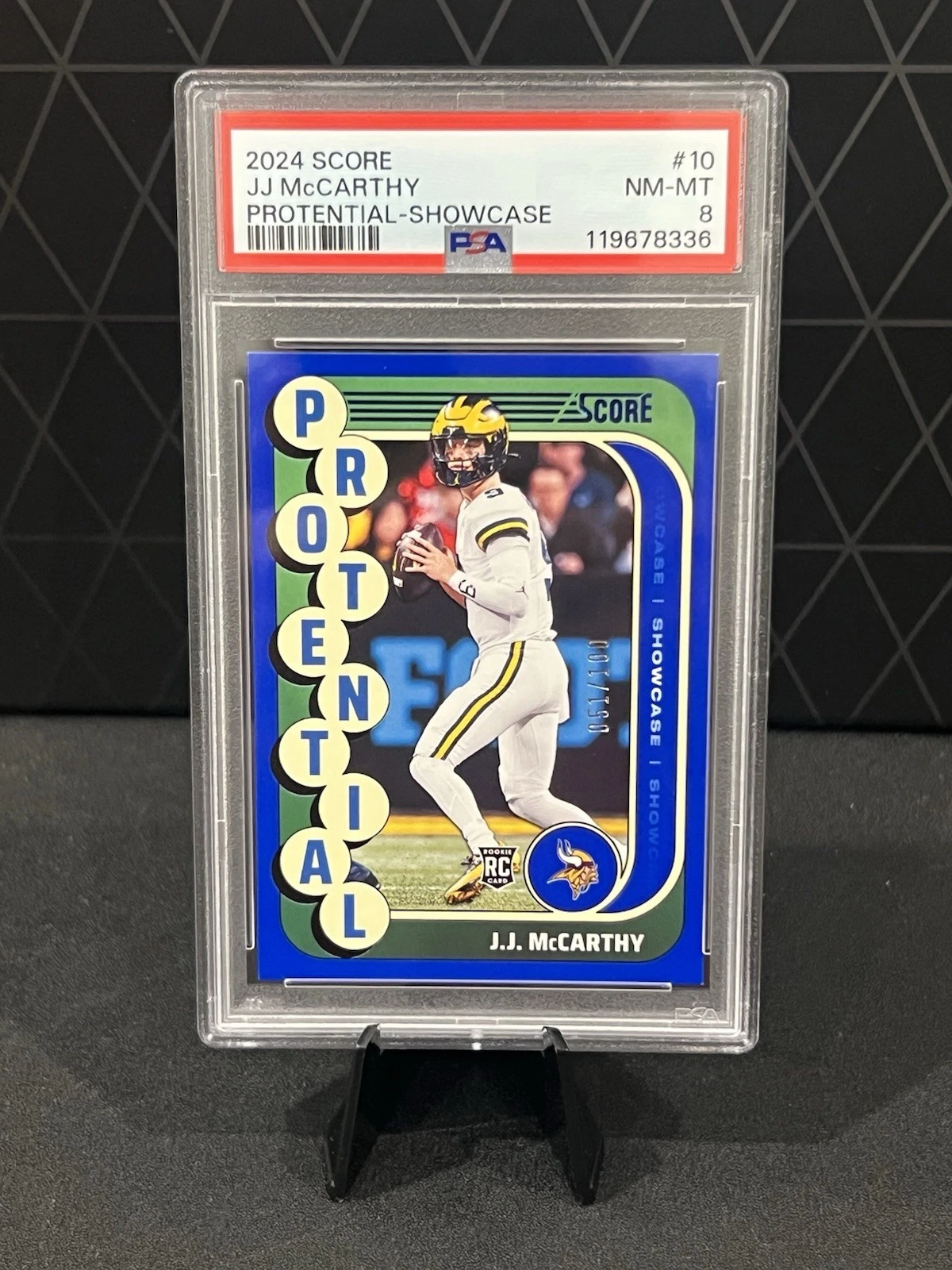 JJ McCarthy Panini Score Protential #10 Showcase
