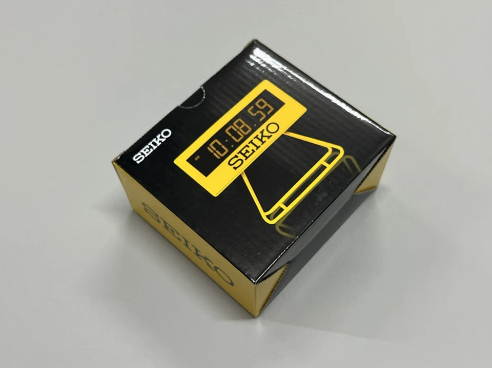 Seiko Alarm clock yellow Digital Mini timer Rectangle Desktop Quartz SQ815Y F/S - Image 4 of 4