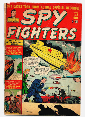 SPY FIGHTERS #5 (1951) ATLAS/Marvel HTF GOLDEN-AGE PRE-CODE CRIME .10¢ CENT COVR