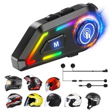 Motorcycle Helmet Bluetooth Headset, Motorcycle Helmet Speakers with 2 Type Mics