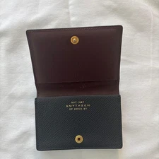 Smythson Black Leather Card Case Credit Holder UK 1887 New