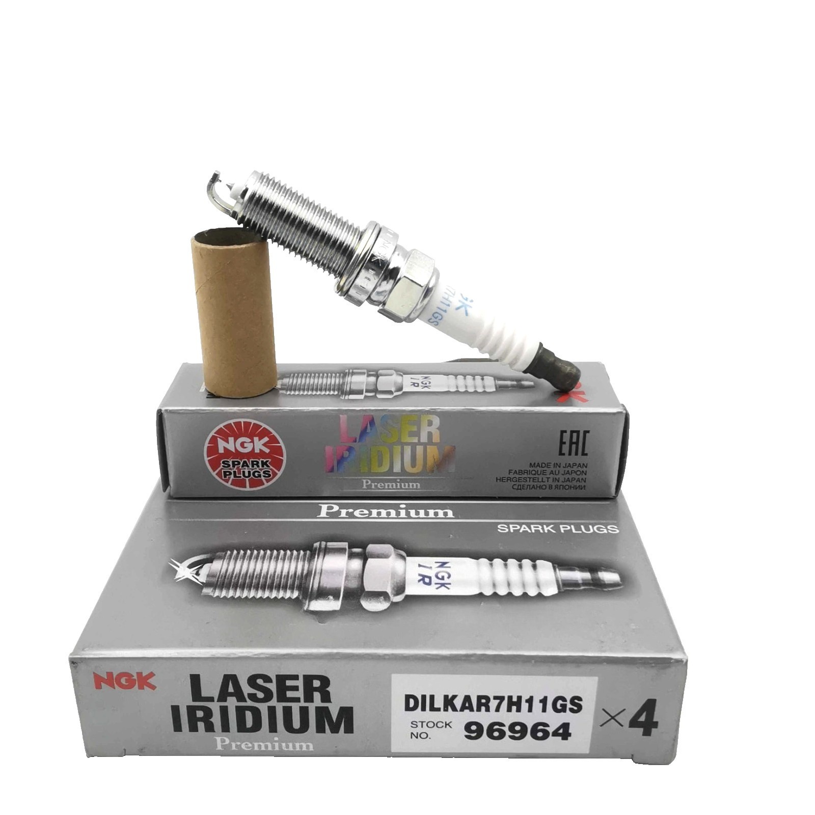 Set of 4 Genuine NGK 96964 Laser Iridium Spark Plugs DILKAR7H11GS