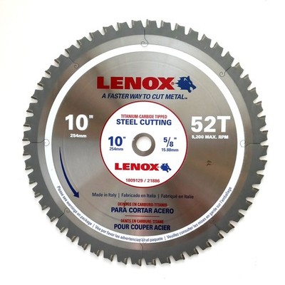 Lenox 21886 10'' X 52 Tooth Steel Cutting Saw Blade Italy
