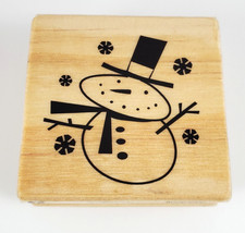 Craft Smart Christmas Snowman Wood Mounted Rubber Stamp