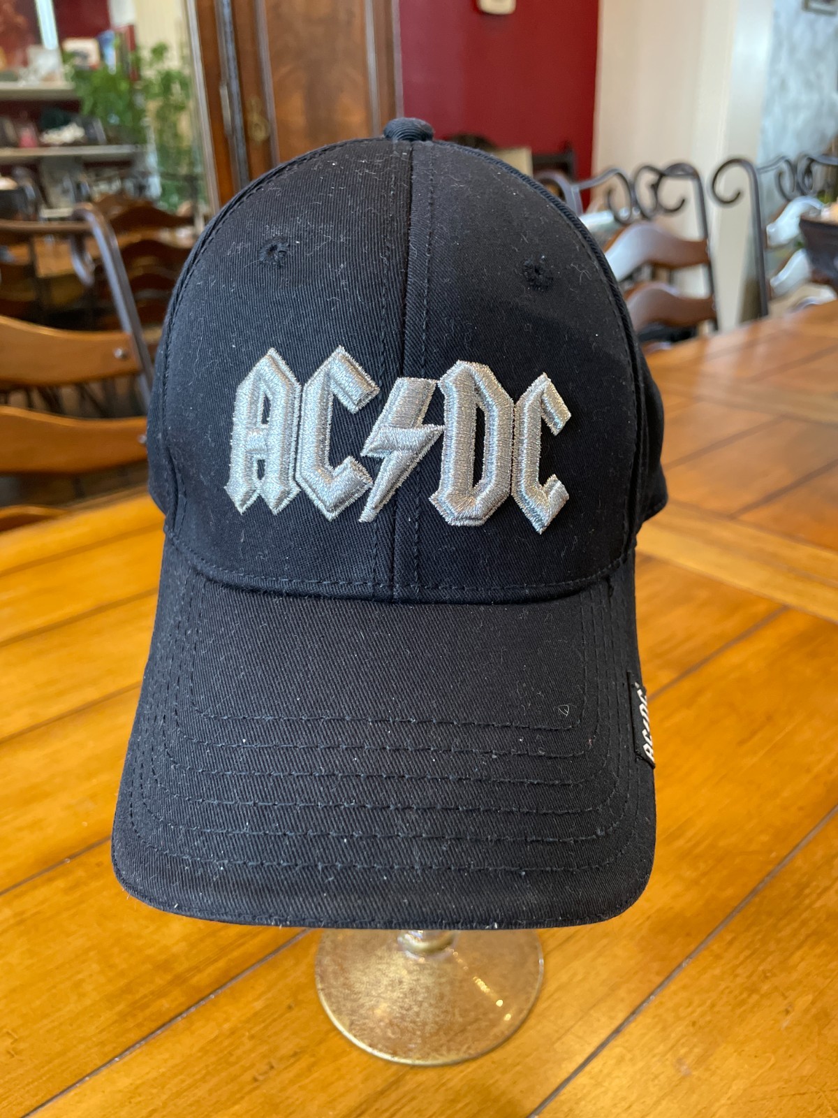 AC/DC Adjustable Cap, black, silver thread, Conce… - image 1