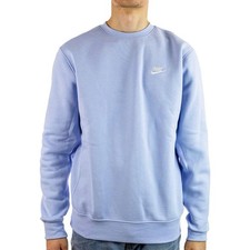 Nike Club Fleece Crewneck Men Sweatshirt Light Blue BV2662-548 Sz Medium New