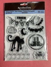 Recollections Christmas Cling Rubber Stamp Set Collage Santa Tree Peace Bell NEW