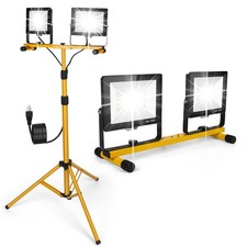 JDZKOMKE 14000 Lumens LED Work Light w/ Stand, 2 Adjustable Heads