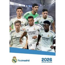 2026 Calendar Real Madrid FC Month to View A3 Football Calendar Official Product