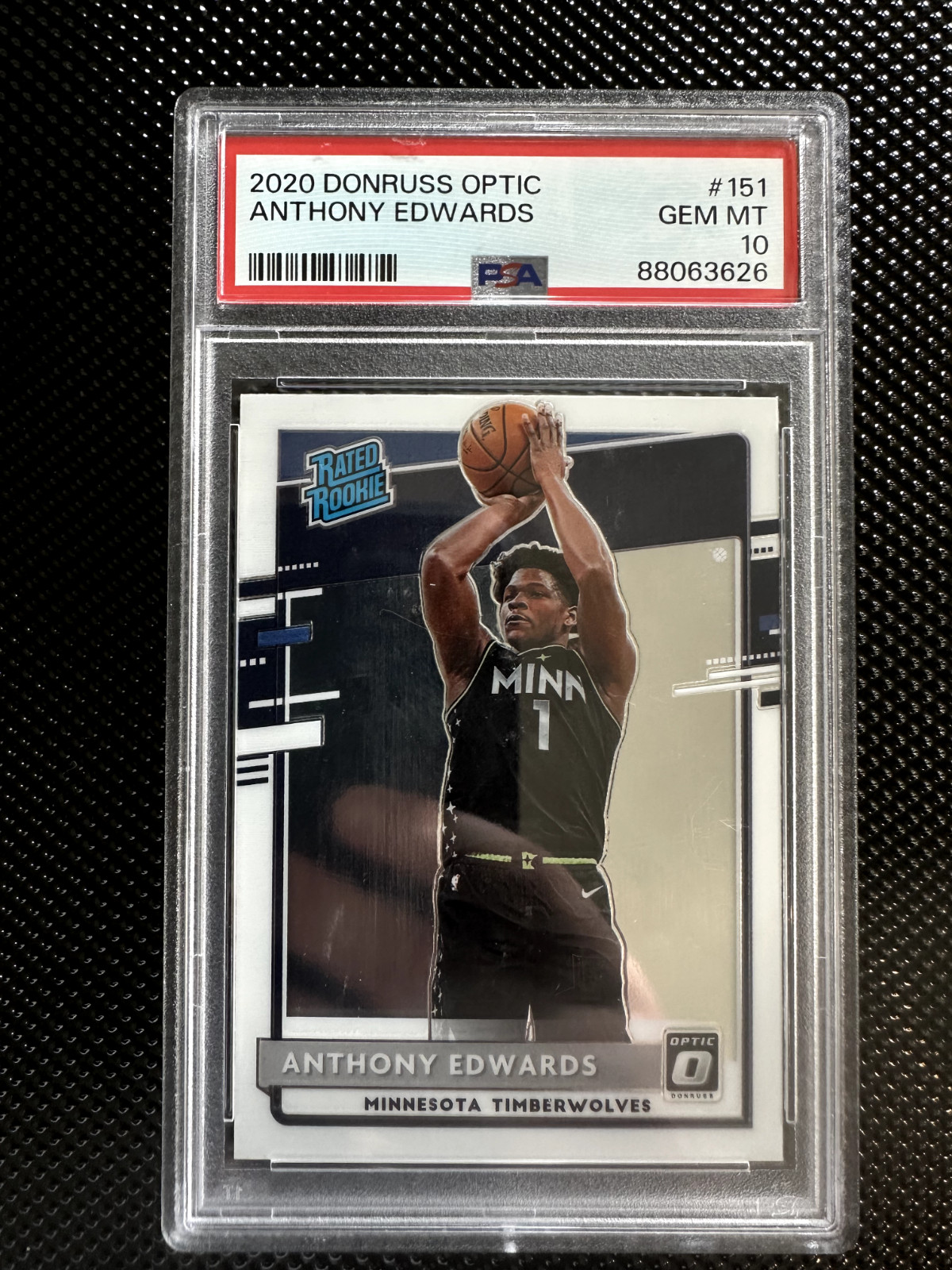 2020 Donruss Optic Anthony Edwards ROOKIE #151 PSA 10 GEM MINT