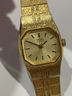 Vintage Seiko Watch Women 16mm Golden Dial Gold Tone Oval 2C21-5470 New Battery