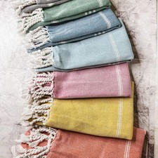 Turkish Hand Towel Oversized 100 Cotton Peshtemal Lightweight Absorbent