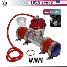50MM 35PSI Boost V-Band Turbo Blow Off Valve BOV+2.36'' Flange Pipe Hose Kit Red