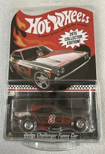 Hot Wheels 2015 Collector Edition Dodge Challenger Funny Car Red Line *Off Card*