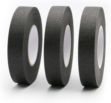 Black Masking Tape Painters Tape, 0.6 inch X 33 Yards X 3 Rolls, Paper Tape for