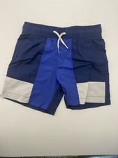 Old Navy Boys Blue Colorblock Swim Trunks Size S 6-7 Quick Dry Board Shorts