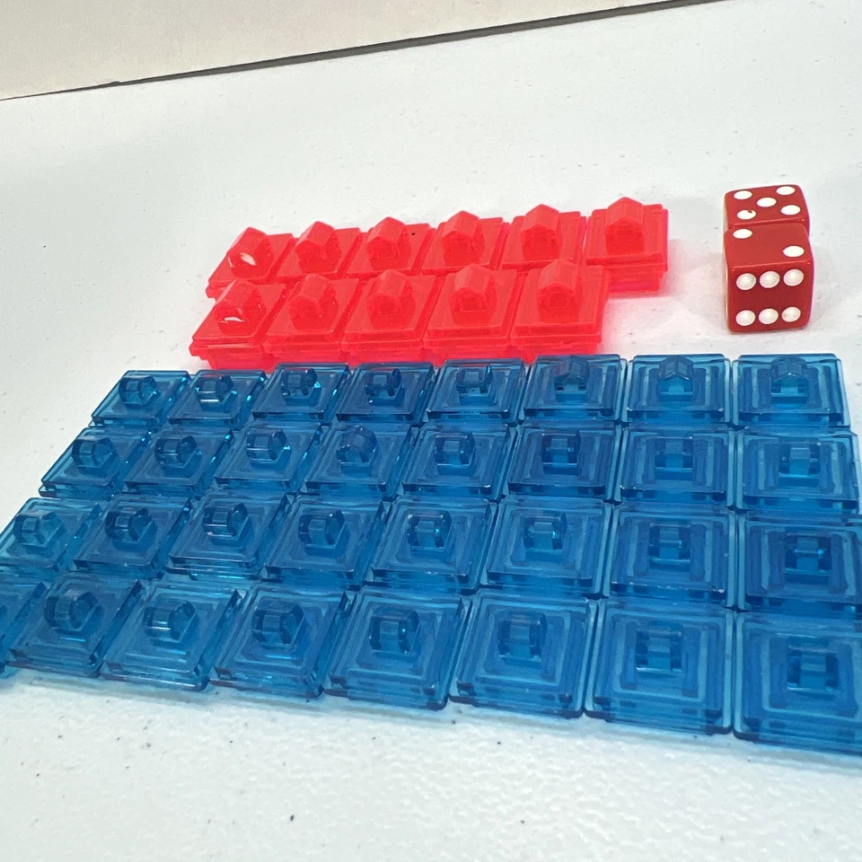 Pokemon Monopoly Collectors Edition 1999 Replacement 32 Houses/ 11 Hotels W/Dice - Image 2 of 2