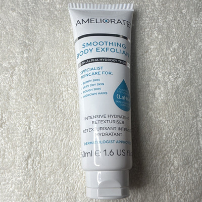 AMELIORATE Smoothing Body Exfoliant AHA Lactic Acid Hydrating 50ml, UNSEALED
