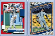2 * JAVIER BAEZ * 2022 DONRUSS DOMINATORS GOLD # 999 + RED DONRUSS # 2022 