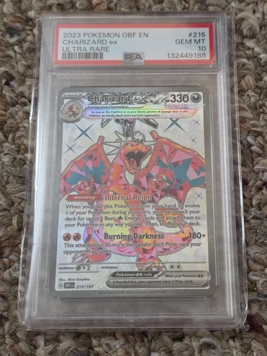 2023 POKEMON OBF EN-OBSIDIAN FLAMES ULTRA RARE #215 CHARIZARD EX PSA 10