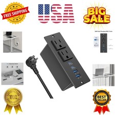 Recessed Power Strip Fast Charging Station 2 PD 65W USB C, Flush Mount Counte...