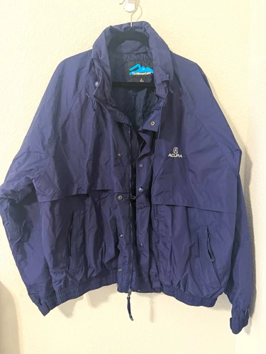 Acura Logo Tri-Mountain Men's Blue Hooded Full Zip Windbreaker Jacket XL - product listing photo