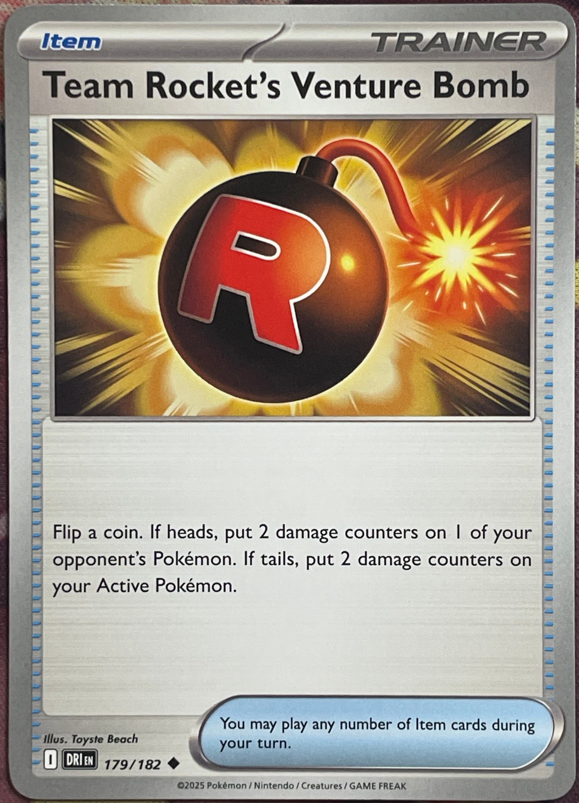 Team Rocket's Venture Bomb - 179/182 - Destined Rivals Pokemon 2025