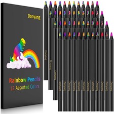 48-Pack Rainbow Colored Pencils - Art Supplies, Gifts for Kids  Teens, Party Fa