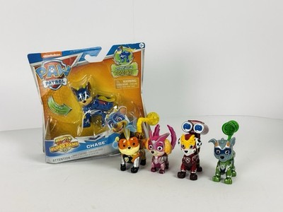 Paw Patrol Mighty Pups Super Paws Metallic Figure Lot 5 Chase Marshall Skye