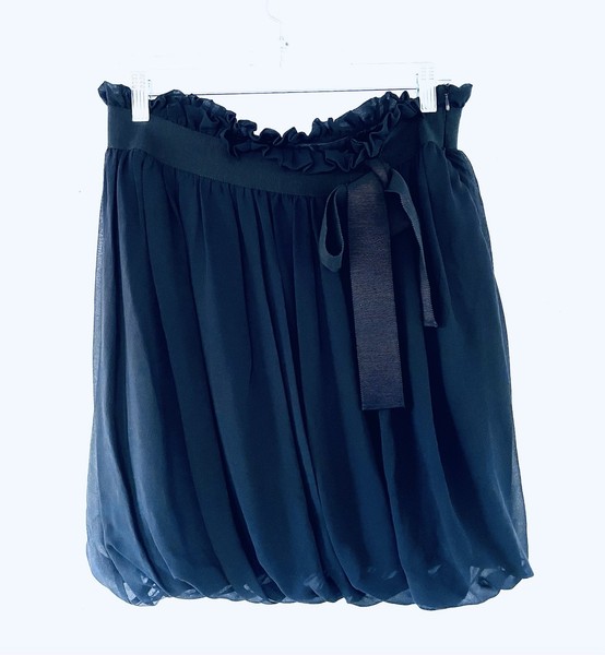 Philosophy Di Alberta Ferretti Silk Bubble Balloon Skirt Ruffle PaperBag Hem Y2K